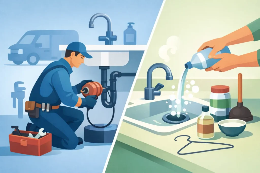 Desentupidora profissional versus soluções caseiras